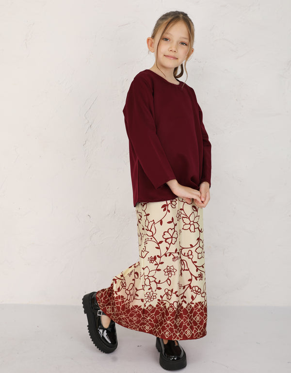 KIDS BAJU KURUNG KEDAH SAMARA (MAROON)